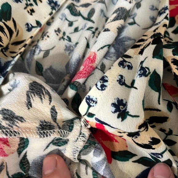 Ba&Sh Paco Rouched Floral Print Crepe Wrap Blouse small - Picture 9 of 10